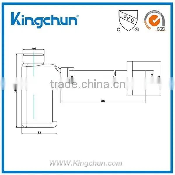 CUPC Lastest Design brass waste bottle trap chrome plated sink siphon (J216-C)