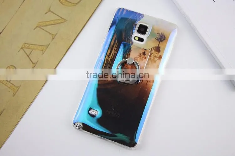 Blue light TPU city cartoon soft case with Ring Bracket for Samsung S6 edge/S7/Note5/A9/A710