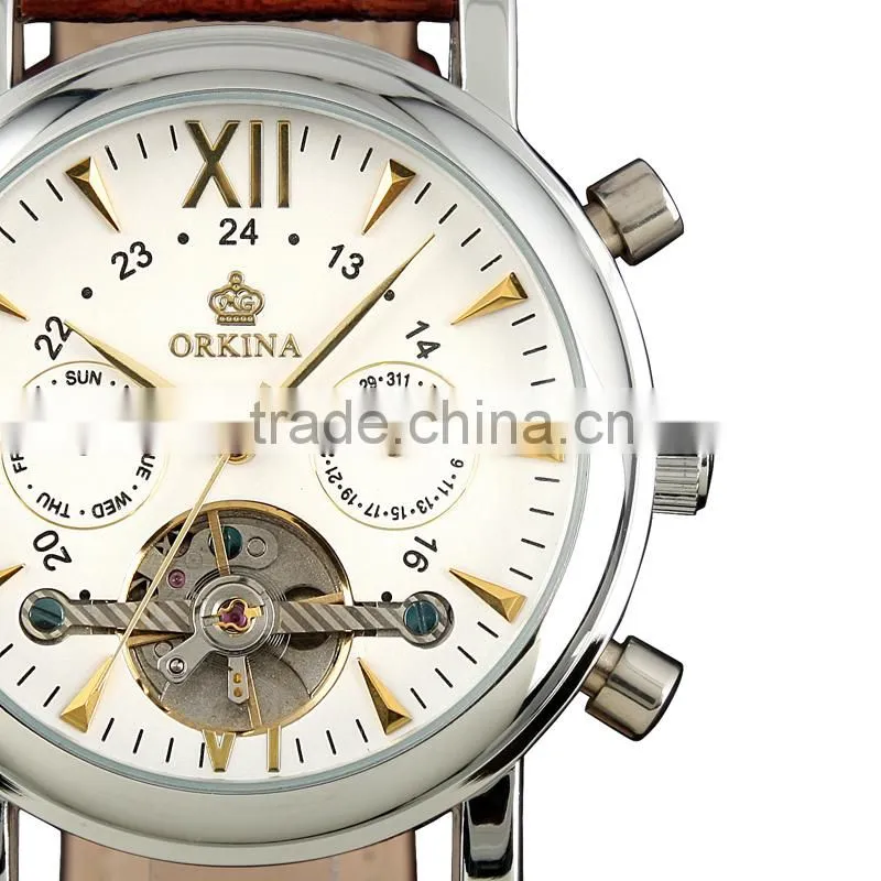 Tourbillon Automatic Leather Watch WM307