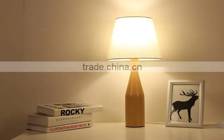 LED Wood table Light JK-879-15 LED Wood table lamp E14 Bulbs New design Modern Bedroom Hot sale Nature Wood Table Lamp