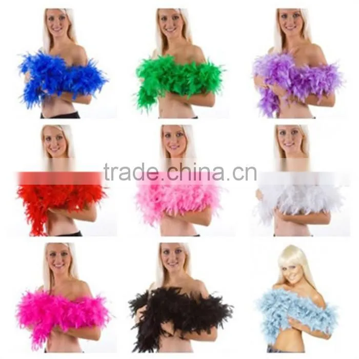 Pink colour Feather boa wholesale , cheap turkey feather boa for carnival decoration