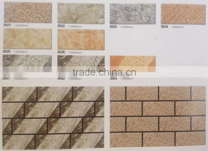 6D inkjet printing outdoor wall tiles 112x255mm