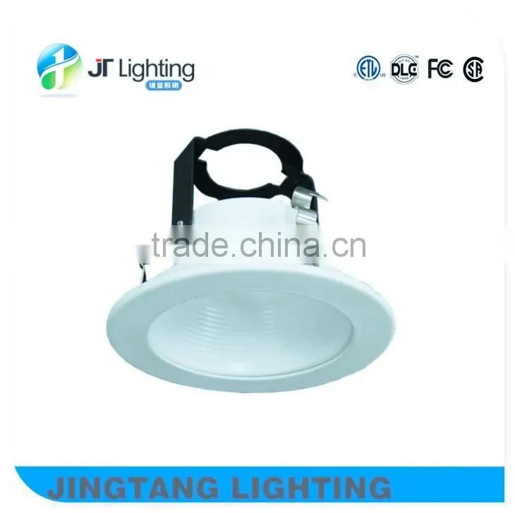 4'' LED baffle trim with matte white color and clips for high voltage led bulb etl