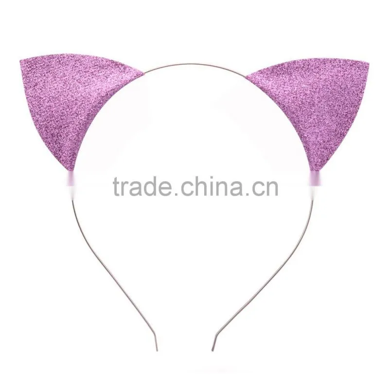 Hot-sales cute children cat ear hairband hard Headband for Baby Girl Hair Accessory wh-1843