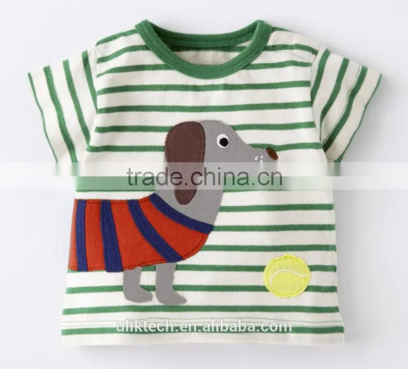 new stylish soft fabric boys t shirt Silly frog applique
