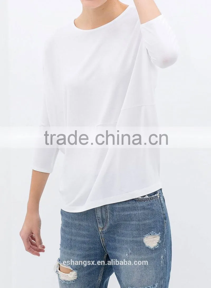Ladies long sleeve pure white shirt
