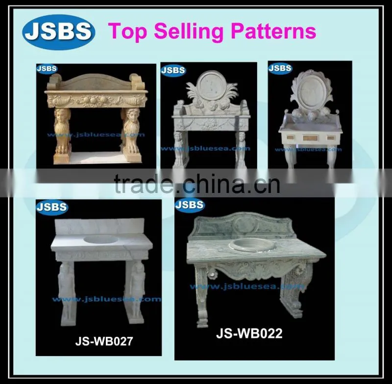 hand carved small stone bathroom pedestal sinks