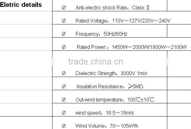 Injection hairdryer with 1800-2100W