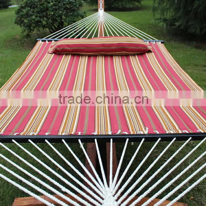 Hammock-Quilted-Fabric-W-Pillow-Double-Size-Spreader-Bar-Heavy-Duty-Stylish-Red