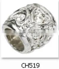 silver loose beads with white crystal jewelry Accessories beads