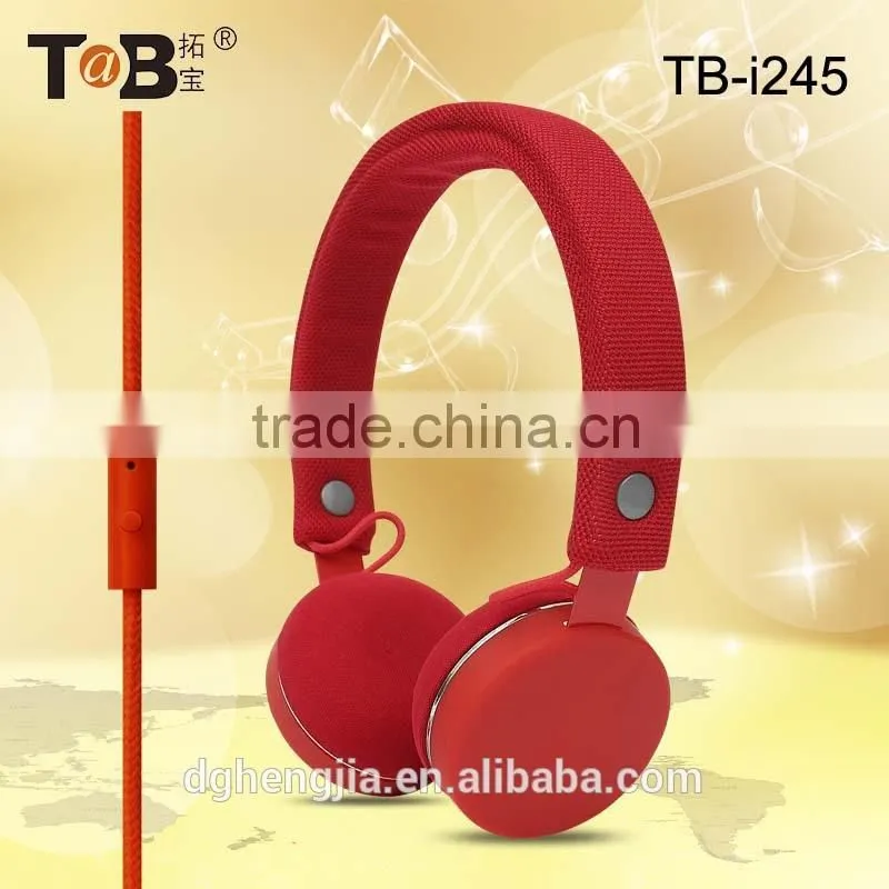 2015 Comsumer electronics cute colorful slim fashion headphone for girls with inline mic