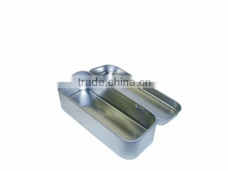 hinged tin for medical devices