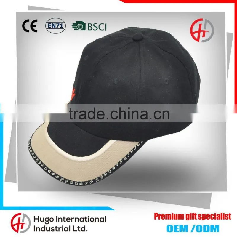 High Quality Classic Style Casual Outdoor Sport Black Colour Curve Custom Promotional Men Cap