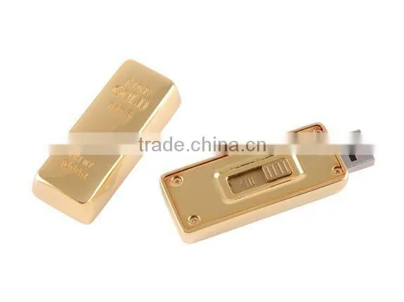 Gold push-and-pull usb usb drive flash
