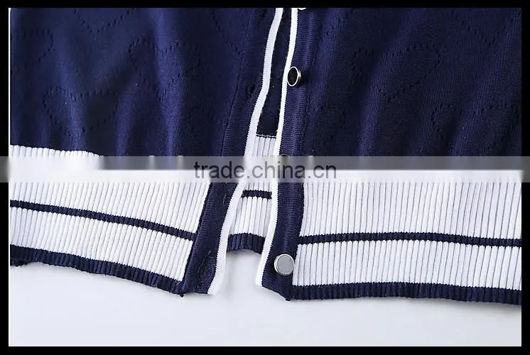 Alibaba China whloesale Lady V-neck preppy style sweater cardigan korean modern fashion