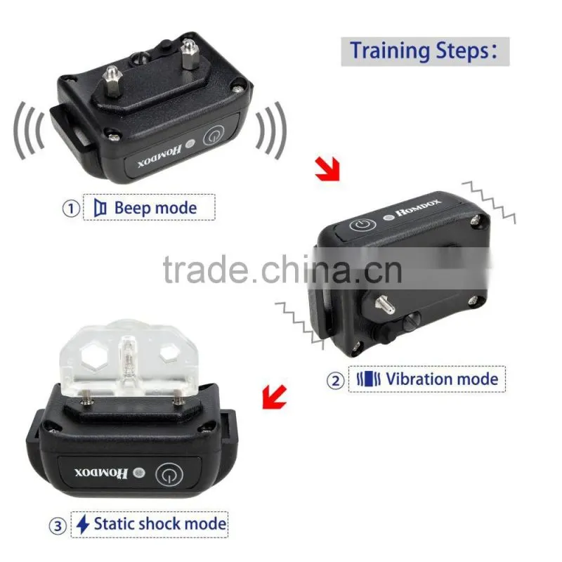 Homdox Remote Pet Training Collar With LCD Display Static Shock/ Vibration/ Sound Function AM003213