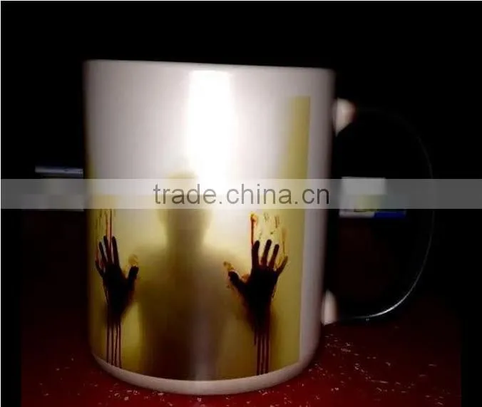 custom morphing mugs the walking dead Coffee Tea Milk Hot Cold Heat Sensitive Color changing Black and White 11 Oz Ceramic Mug
