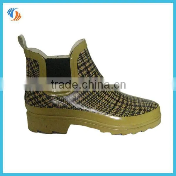 Women Printing Chelsea Boots Rubber Boots Ankle Wellies