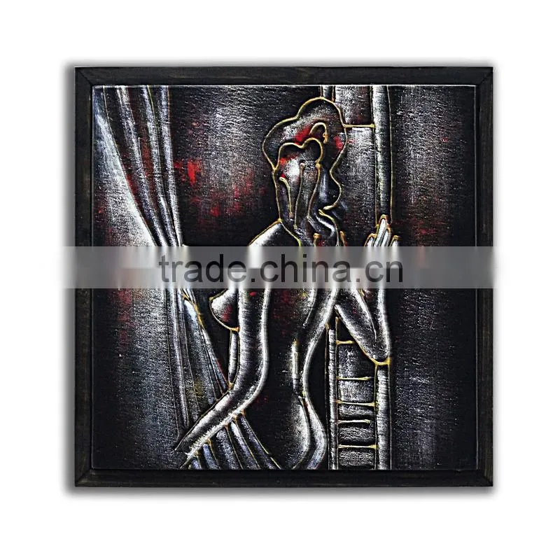 Wood sign vintage technology gift items abstract nude art painting