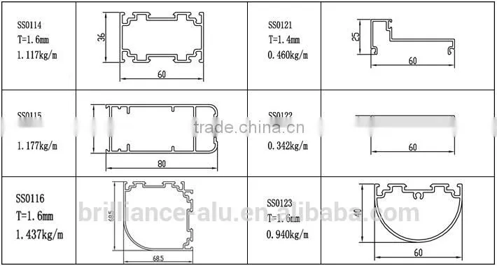 Brilliance High Quality customized extruded aluminum profile