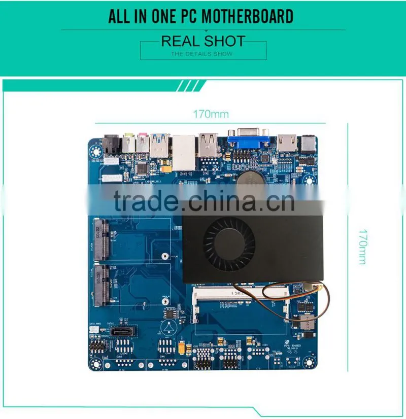 High Quality 2016 New All In One Motherboard Mini Motherboard Optional 4th 4010U i3 i5 i7 HTPC VGA, 4*USB,Support Win7/WIN8/W10