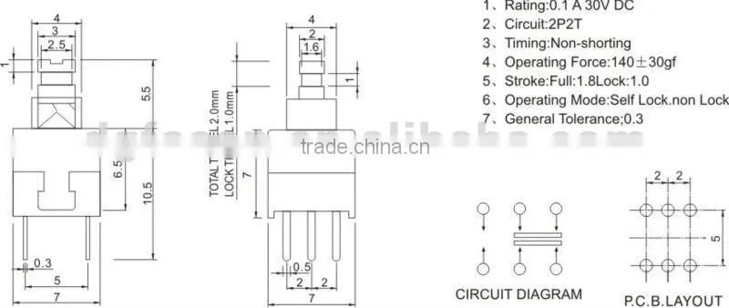 push lock switches PB-22E08
