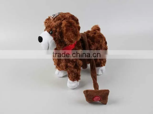 Battery operated plush walking dog with music for kid