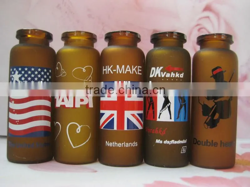 Different logo glass vial medical injection vial with aluminium-plastic cap