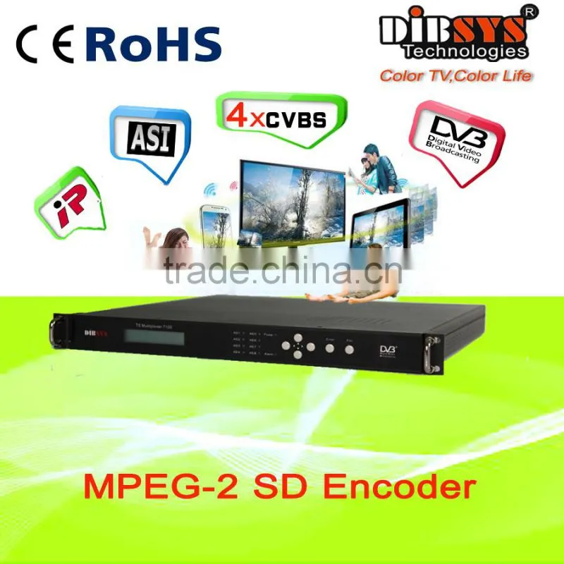 MPEG-2 SD cheap encoder with 4 channels for digital cable tv