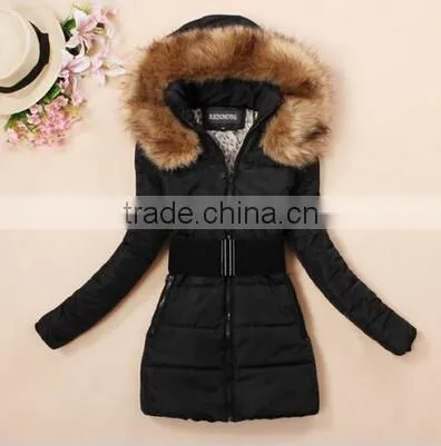 New Women's Padded Winter warm fur collar winter coat for women
