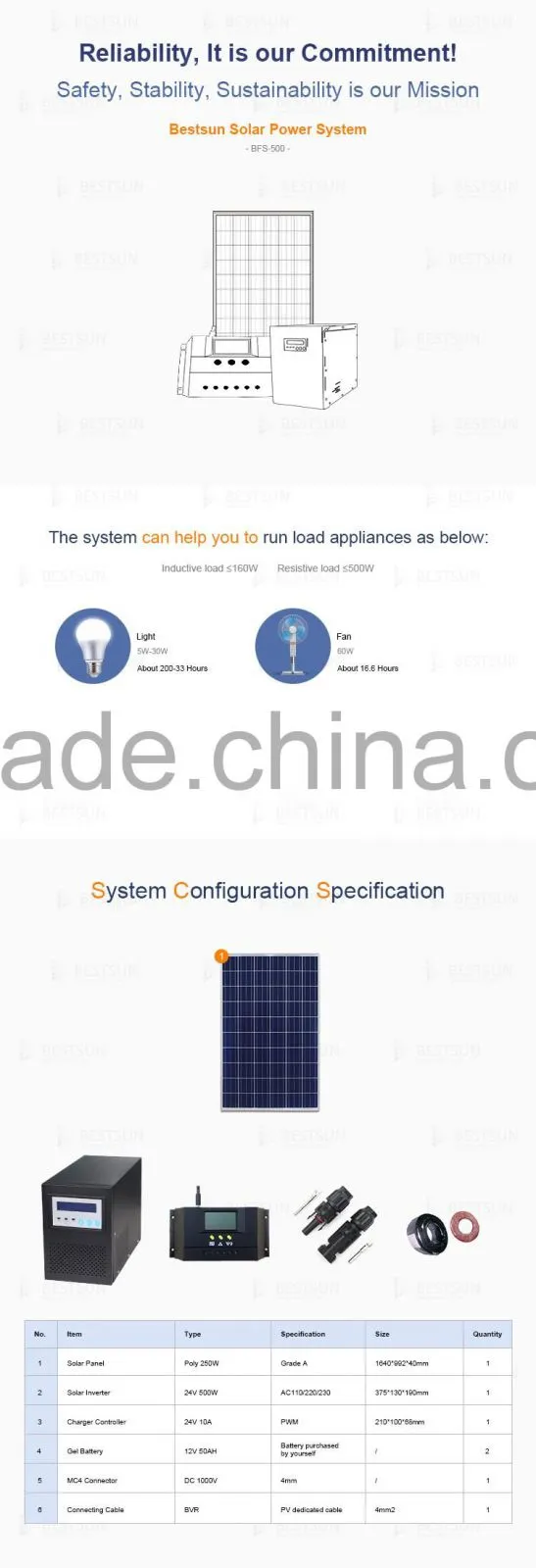 portable 500wHome use solar energy product