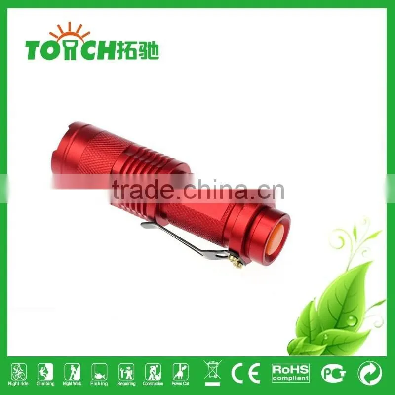 zoomable mini gift light hi-power pocket flashlight cre e XPE colorful emergency flashlight for outdoor hiking