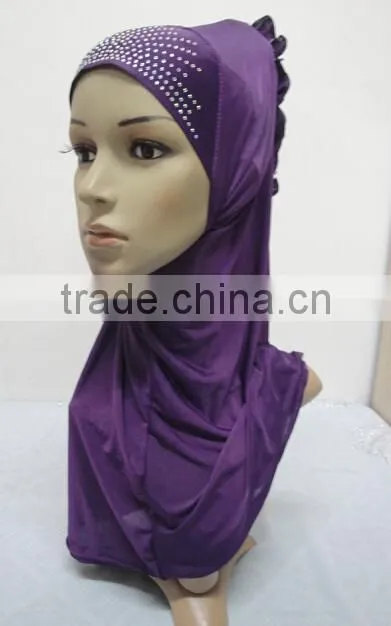 H242 latest muslim hijab scarf with flowers on back
