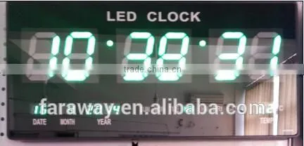 3" green led digital clock with temperature for shops, warehouse,bus station,office,supermarket