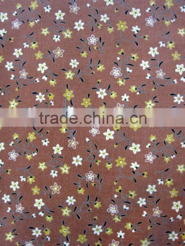 100%cotton printed velvet for women's garment