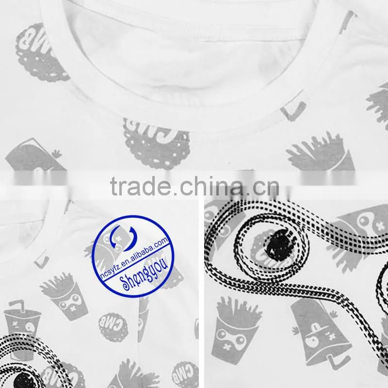 100 cotton full printed long sleeve couple t shirts wholesale china