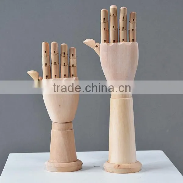 jewelry display mannequin hand, articulated wooden hand