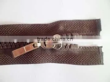 5# plastic derlin zipper PVC zipper fastener open end zipper with fancy zipper pullers jacket zipper