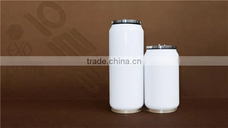 2015 Eco-friendly stainless steel cola can vacuum flask with straw