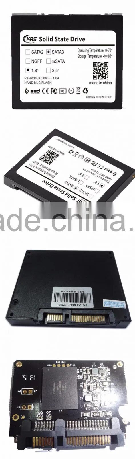 Karisin internal SSD 1.8" 8GB 16GB 32GB Sata/SataII/Sata2 MLC solid sdd with CE FCC ROHS Certificate