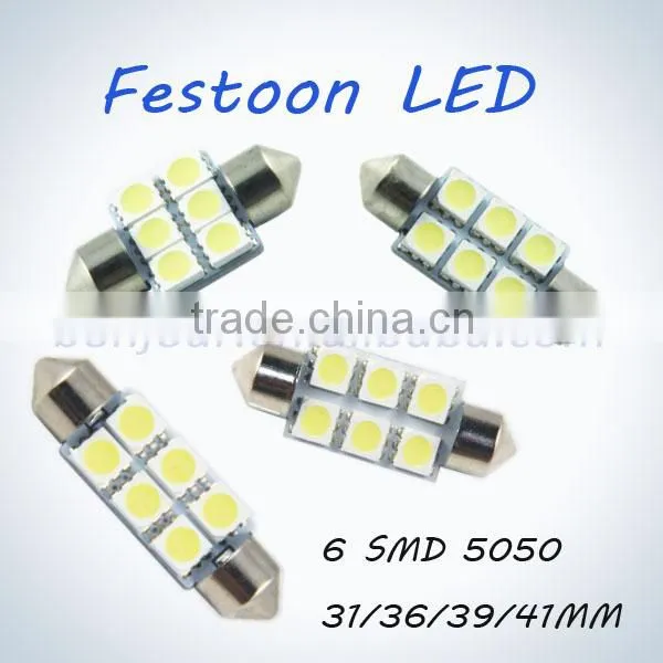 6smd 5050 led car bulb lamps auto led dome light