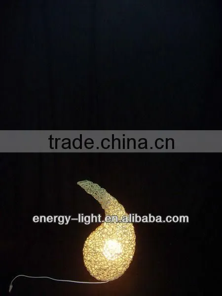 Modern cane table lamp with on/off switch on cable
