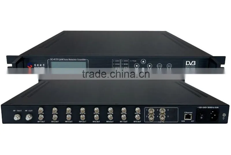 SC-4135 8*Tuner to 4*QAM Transmodulator MUX-Scrambler/8psk dvb-s2