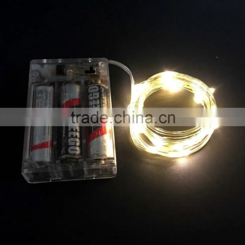 2 meters 20 lights Warm white color Copper Wire LED Micro Fairy String lgiht for wedding decoration.