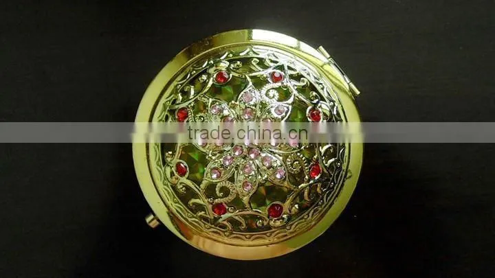 hot selling new Fancy flower light cosmetic pocket makeup mirror for lady's make up