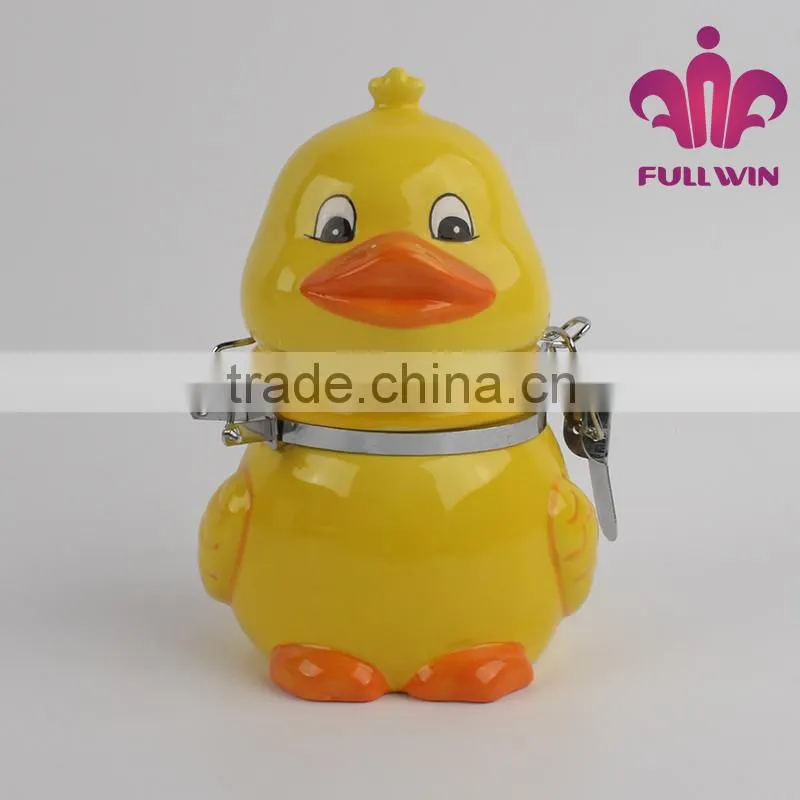 Hand-painted Duck design Ceramic Sealed Jar