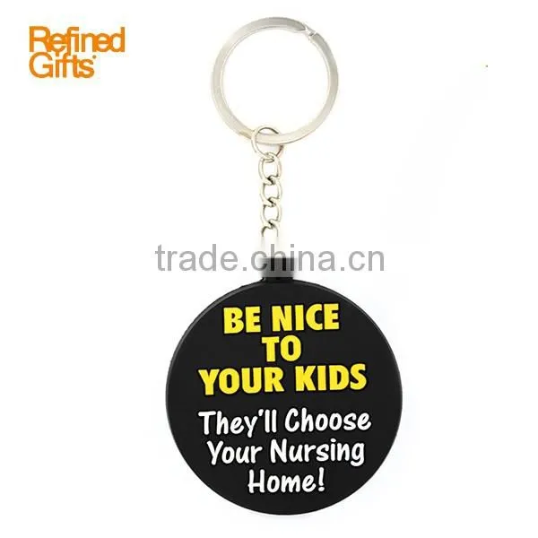 Trendy and fashional keychain accessory round shape PVC Rubber supplier PVC Rubber Keychain/keyring/key tag