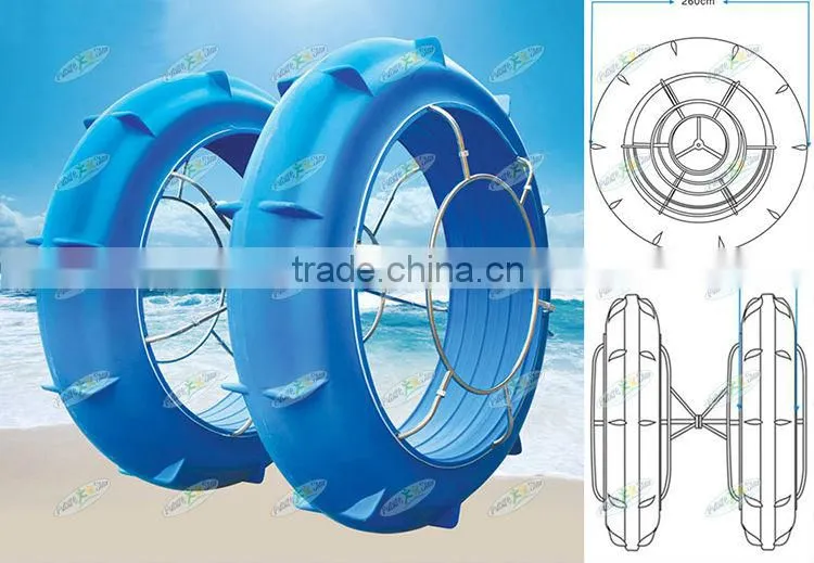 Exciting rolling water game with water bike