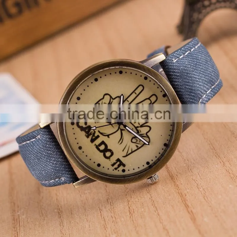 2016 Vintage Fashion watch,i can do it leather watch jewelry