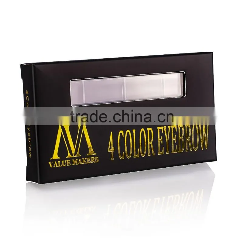 value makers logo 4 Color Eyebrow Powder Palette and eyebrow stencil